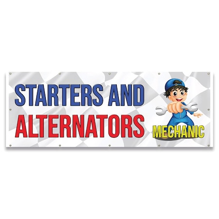 Signmission Starters And Alternators Mechanic Banner Concession Stand Food Truck Single Sided B-120-30158